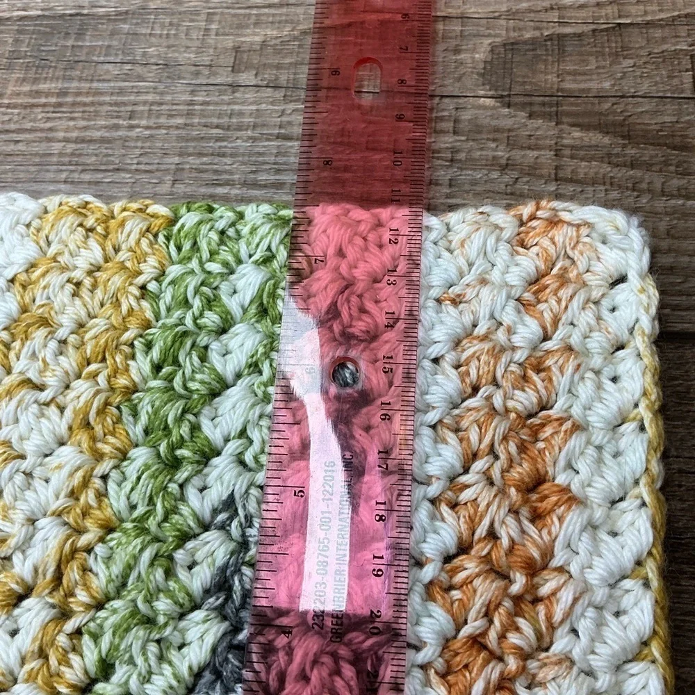 Crochet Dishcloth Washcloth Cotton Yarn Colorful Handcrafted Handmade Hang Loop